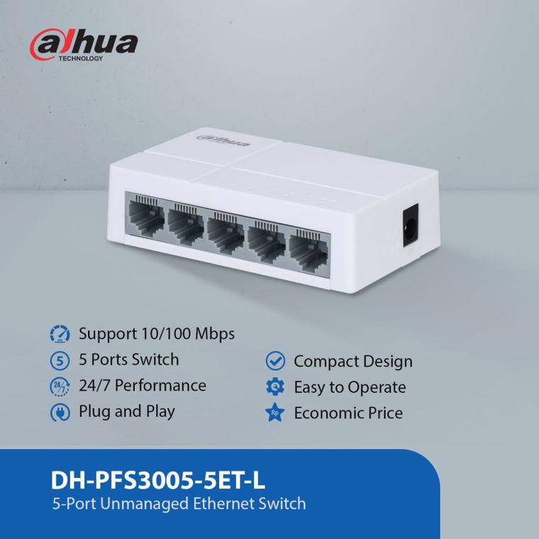 Dahua 5-Portni 10/100 Mbps Desktop Ethernet Switch DH-PFS3005-5ET-L-V2