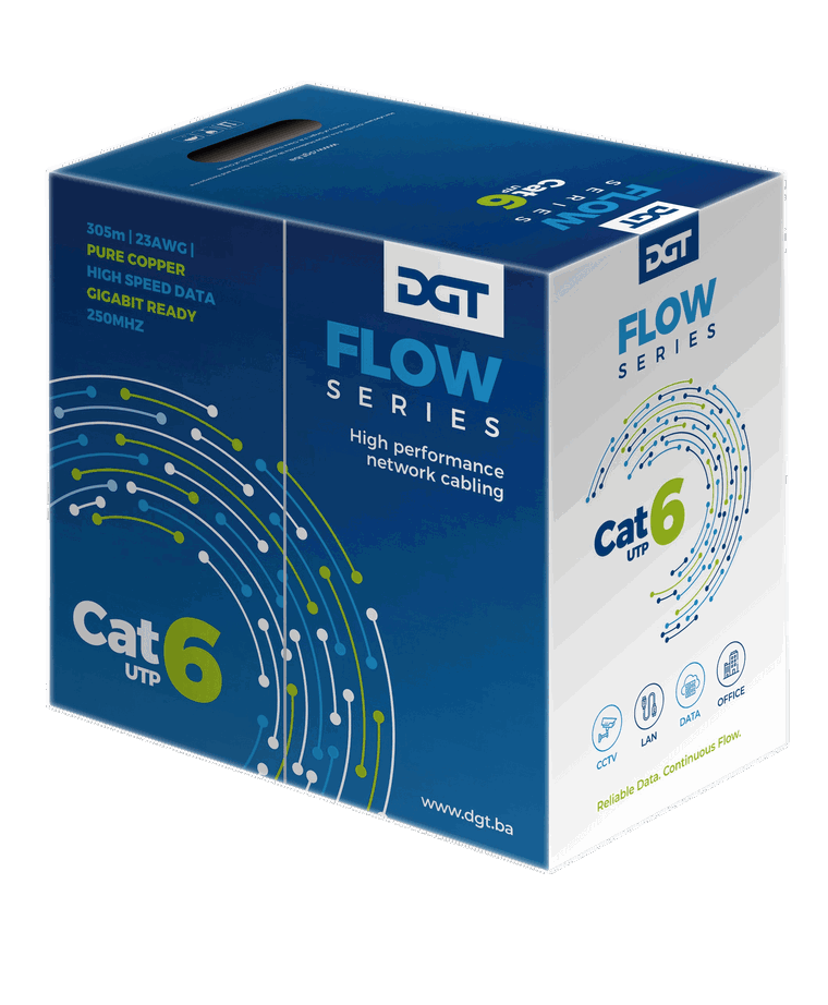 DGT Flow CAT6 UTP mrežni kabl 305m – unutrašnja instalacija