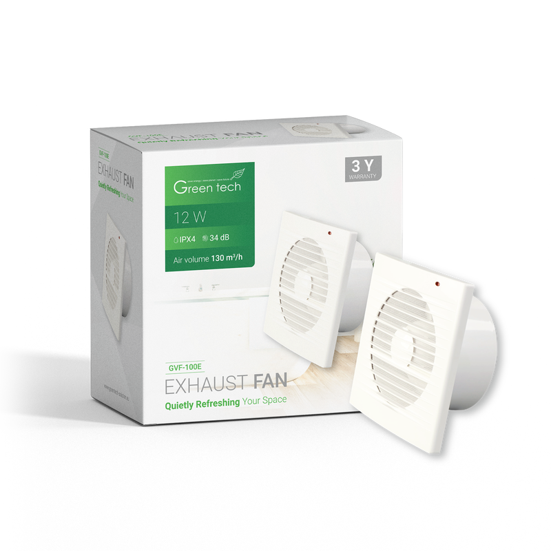 GREEN TECH Ispušni ventilator Green Tech GVF-100E s automatskim zatvaranjem