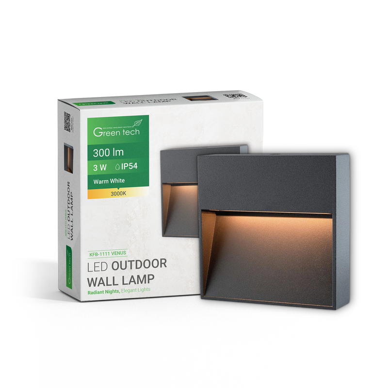 GREEN TECH LED zidna svjetiljka Green Tech VENUS, 3W, 3000K, IP54 - KFB-1111