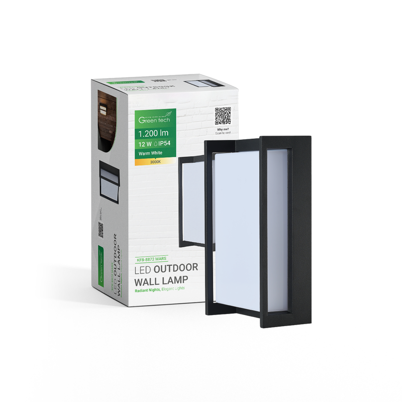 GREEN TECH LED zidna svjetiljka Green Tech MARS, 12W, 3000K, IP54 - KFB-8872