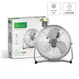 GREEN TECH Ventilator podni Green Tech 70W, 14“, bakreni motor, krom boja - FE-35