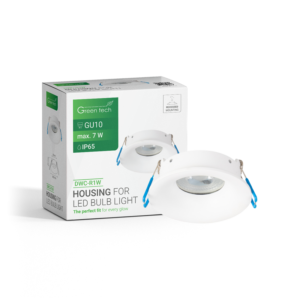 GREEN TECH Kućište za LED žarulju Green Tech, GU10, IP65, bijela boja, 85 mm - DWC-R1W
