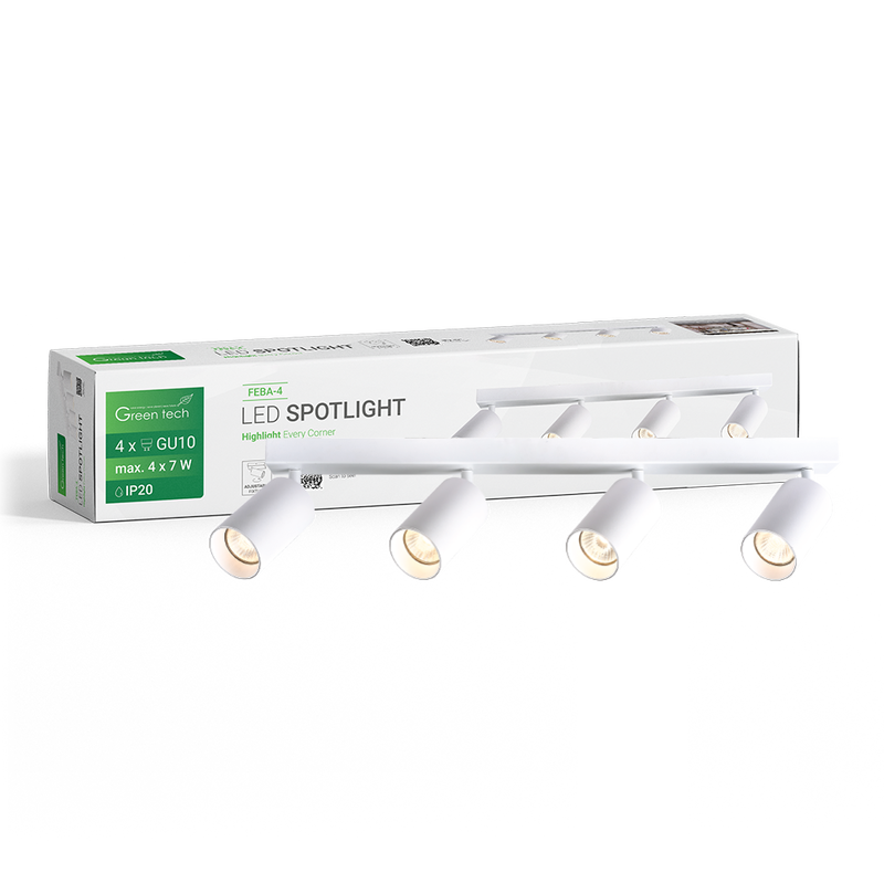 GREEN TECH LED spot svjetiljka Green Tech, GU10 X 4 kom, bijela boja - FEBA-4