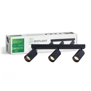 GREEN TECH LED spot svjetiljka Green Tech, GU10 X 3 kom, crna boja - ZARA-3