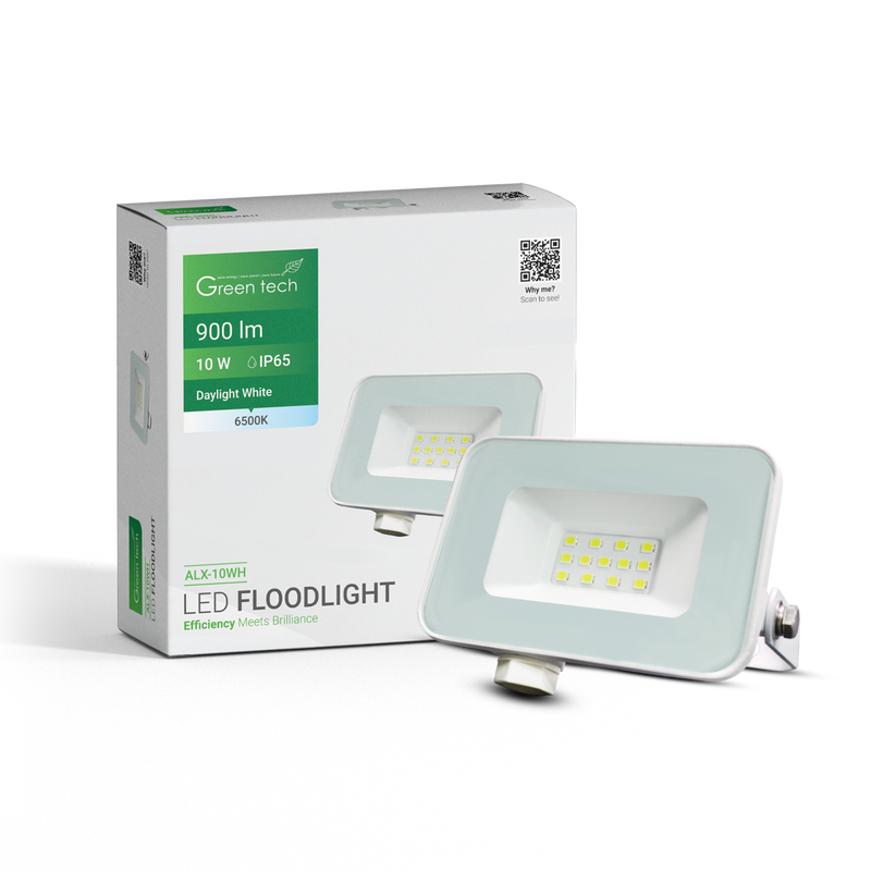 GREEN TECH LED reflektor Green Tech 900 lm, 10W, 6500K, IP65, bijeli - ALX-10WH