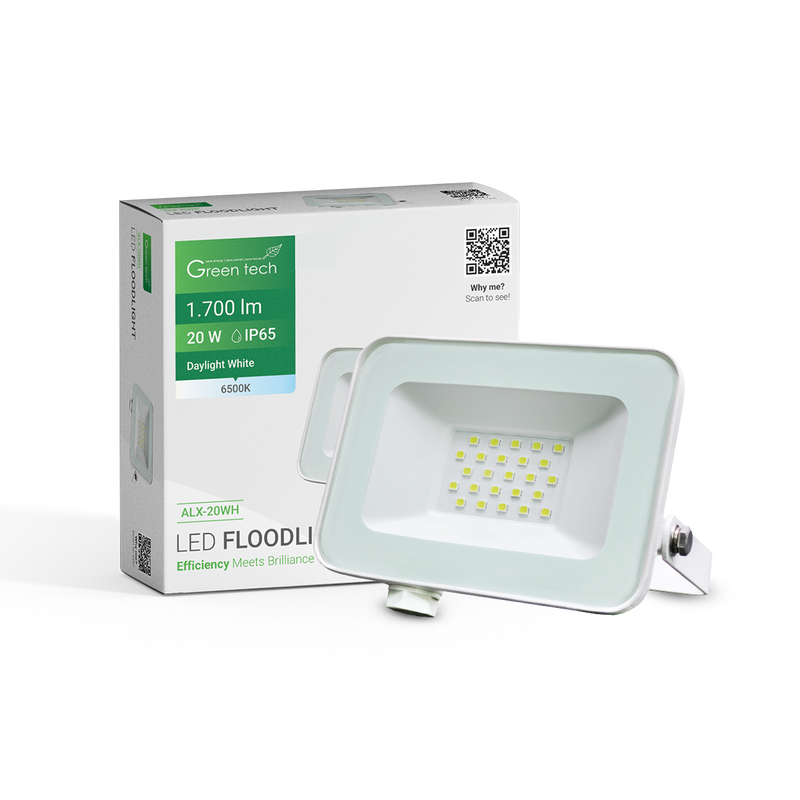GREEN TECH LED reflektor Green Tech 1700 lm, 20W, 6500K, IP65, bijeli - ALX-20WH