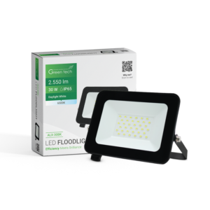 GREEN TECH LED reflektor Green Tech 2550 lm, 30W, 6500K, IP65, crni - ALX-30BK