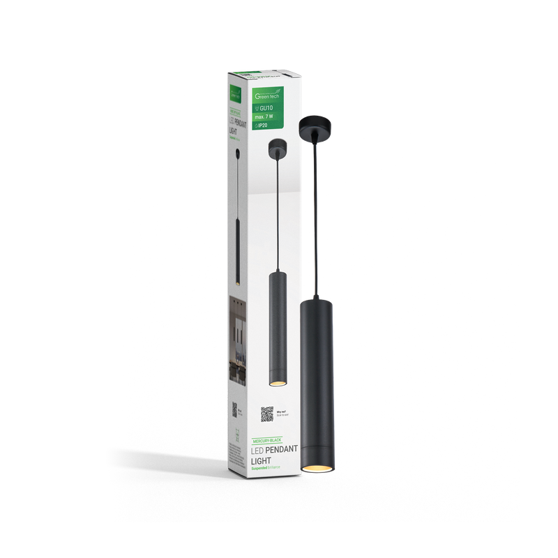 GREEN TECH LED visilica Green Tech, GU10 X 1 kom, crna boja - MERCURY-BLACK