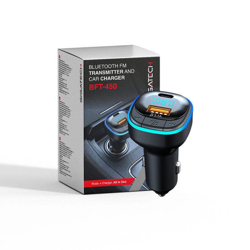 GIGATECH Bluetooth FM transmiter i autopunjač Gigatech BFT-450 s LED svjetlima