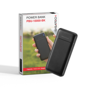 GIGATECH Power bank Gigatech 10000 mAh, USB izlazi, crni - PBU-10000-BK