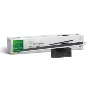 GREEN TECH LED kupaonska zidna lampa, Green Tech, crna, 840 lm, 12W, 4000 K, IP44, 60 cm - BTM-600