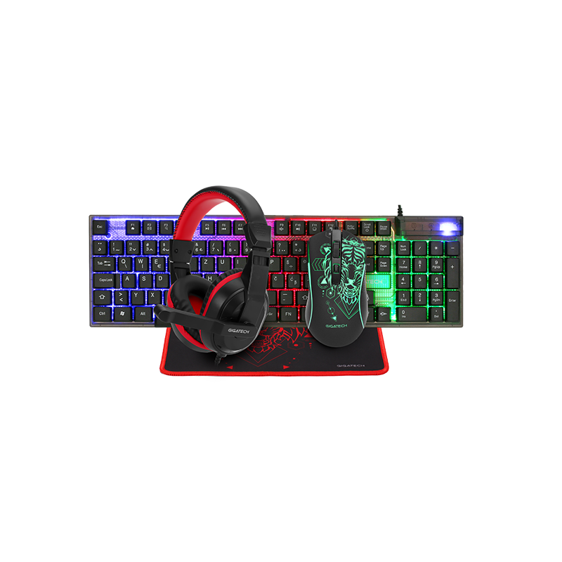 GIGATECH Slušalice + tipkovnica + miš + podloga Gigatech COMMANDER gaming