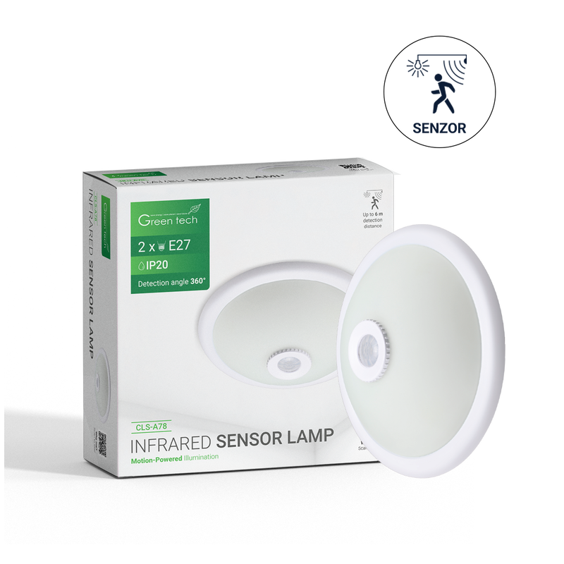 GREEN TECH Plafonjera sa senzorom Green Tech 2xE27 - CLS-A78