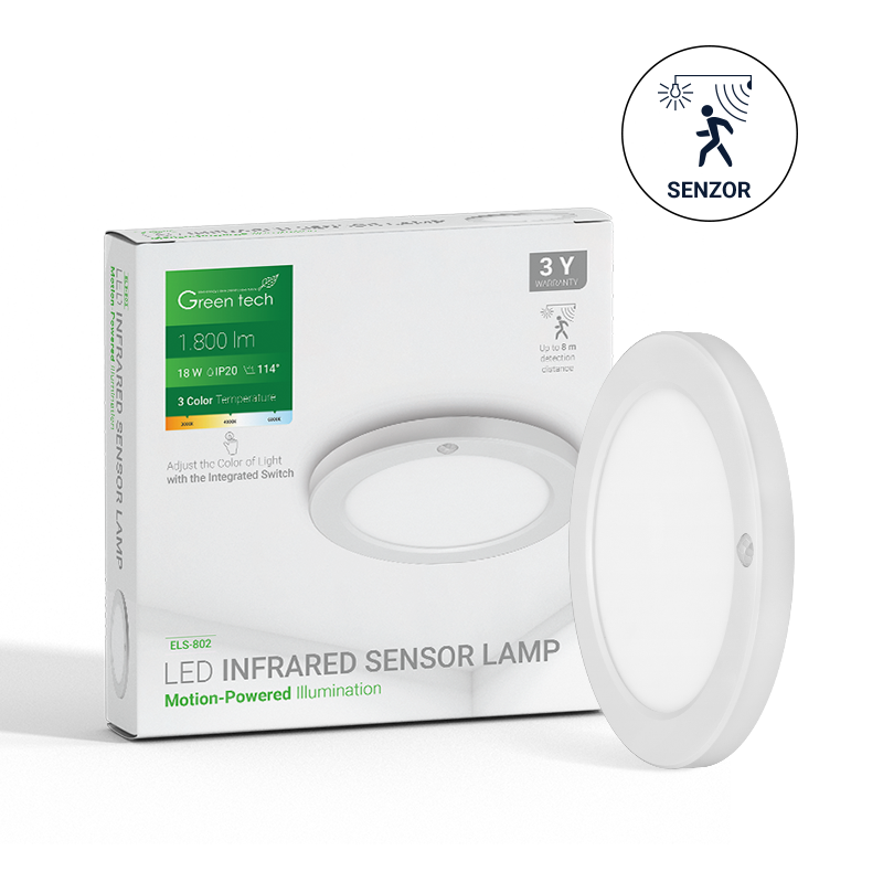 GREEN TECH LED plafonjera sa senzorom Green Tech 3/1 18W - ELS-802
