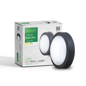 GREEN TECH LED zidna svjetiljka Green Tech 11W, 4000K, promjer 17*6cm, IP65, crna - CWA-042