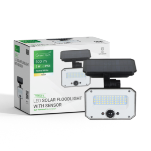 GREEN TECH LED solarni reflektor Green Tech 5W, 4000K, IP54, 500 lm - VENUS-L