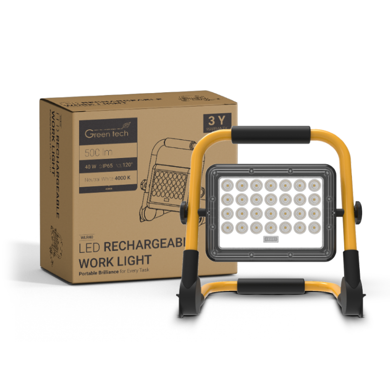 GREEN TECH Prijenosni LED reflektor Green Tech, 40W, 4000K, IP65 - WLR40