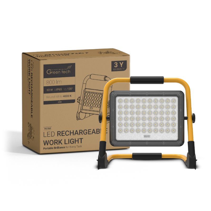 GREEN TECH Prijenosni LED reflektor Green Tech, 60W, 4000K, IP65 - WLR60