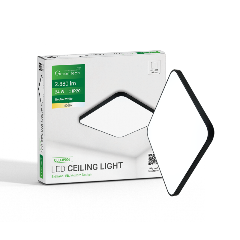 GREEN TECH LED plafonjera Green Tech 24W, 4000K, 33x33cm - CLD-8906