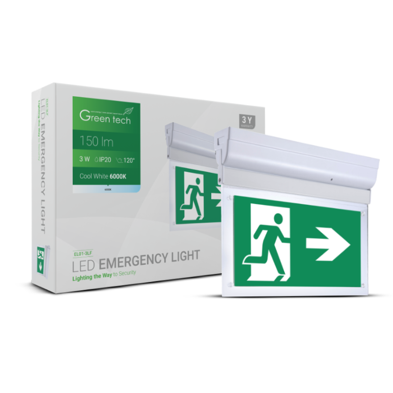 GREEN TECH LED svjetiljka za nužnu rasvjetu Green Tech 3W, 6000K, stropna/zidna - EL01-3LF