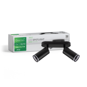 GREEN TECH LED spot svjetiljka Green Tech, GU10 X 2 kom, crna boja - NYXA-2