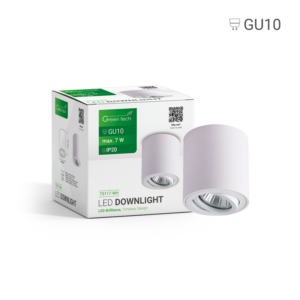 GREEN TECH Nadgradna svjetiljka Green Tech, bijela boja, grlo GU10 - TS117-WH