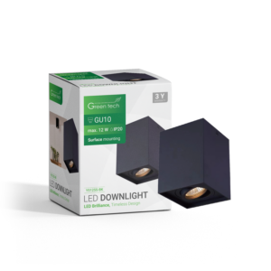 GREEN TECH Nadgradna svjetiljka Green Tech, crna boja, grlo GU10 - YS125S-BK