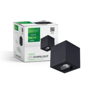 GREEN TECH Nadgradna svjetiljka Green Tech, crna boja, grlo GU10 - YS084S-BK