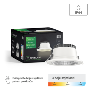 GREEN TECH LED downlight Green Tech 20W, 3CCT, promjer 145-155 mm - DWE-20W