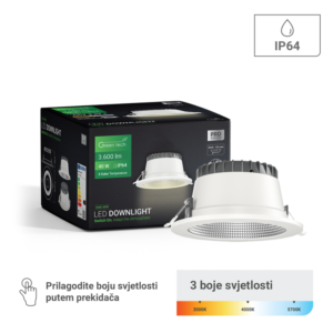 GREEN TECH LED downlight Green Tech 40W, 3CCT, promjer 240-255 mm - DWE-40W