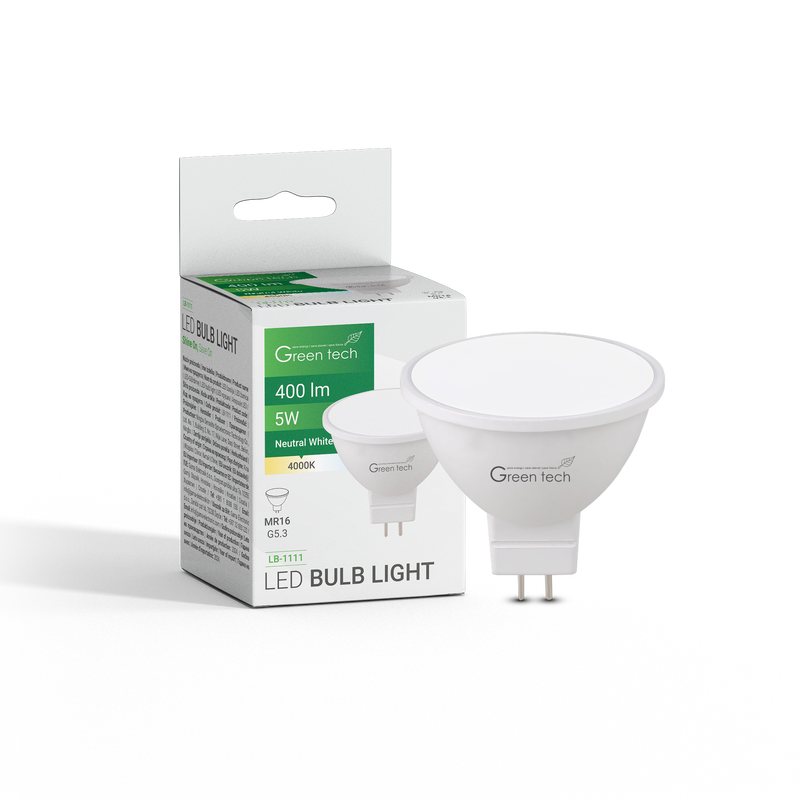 GREEN TECH LED žarulja Green Tech 5W, 4000K, MR16, 12V AC/DC, IP20, Sanan chip - LB-1111