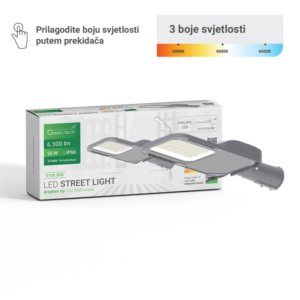 GREEN TECH LED ulična svjet. Green Tech 50W, 6500lm, Philips LED, 3 CCT 3000K-4000K-6000K - S10B-50W