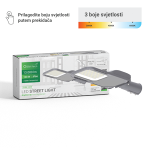 GREEN TECH LED ulična svjet. Green Tech 100W, 13000lm, Philips LED, 3 CCT 3000K-4000K-6000K - S10B-100W