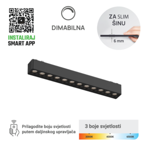GREEN TECH LED magnetna svjetiljka Green Tech, 12W, 3CCT, LED Osram, Dim./ Smart Lamp APP - MG02-12W-3CCT