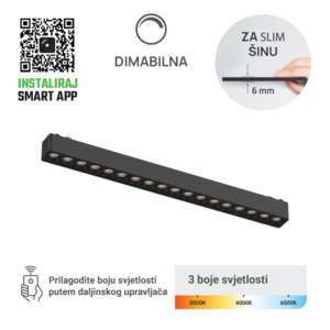 GREEN TECH LED magnetna svjetiljka Green Tech, 18W, 3CCT, LED Osram, Dim./ Smart Lamp APP - MG02-18W-3CCT