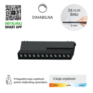 GREEN TECH LED magnetna svjetiljka Green Tech, 12W, 3CCT, LED Osram, Dim./ Smart Lamp APP - MG04-12W-3CCT