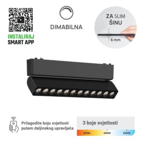 GREEN TECH LED magnetna svjetiljka Green Tech, 12W, 3CCT, LED Osram, Dim./ Smart Lamp APP - MG06-12W-3CCT
