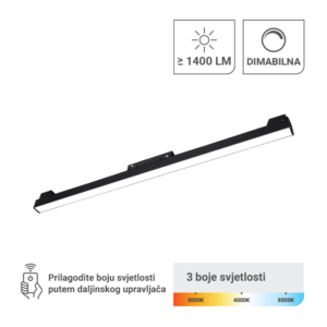 GREEN TECH LED magnetna svjetiljka Green Tech 20W, 3CCT, IP20, OSRAM LED, crna boja - MT01-20-20W-3CCT