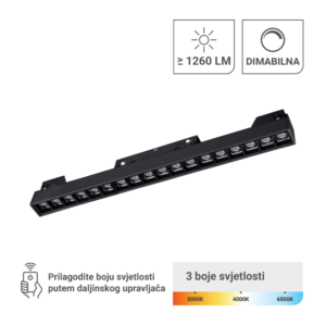 GREEN TECH LED magnetna svjetiljka Green Tech 18W, 3CCT, IP20, OSRAM LED, crna boja - MT02-20-18W-3CCT