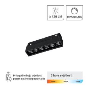 GREEN TECH LED magnetna svjetiljka Green Tech 6W, 3CCT, IP20, OSRAM LED, crna boja - MT02-20-6W-3CCT