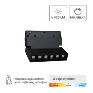 GREEN TECH LED magnetna svjetiljka Green Tech 6W, 3CCT, IP20, OSRAM LED, crna boja - MT03-20-6W-3CCT