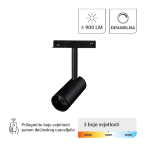 GREEN TECH LED magnetna svjetiljka Green Tech 10W, 3CCT, IP20, OSRAM LED, crna boja - MT08-20-10W-3CCT