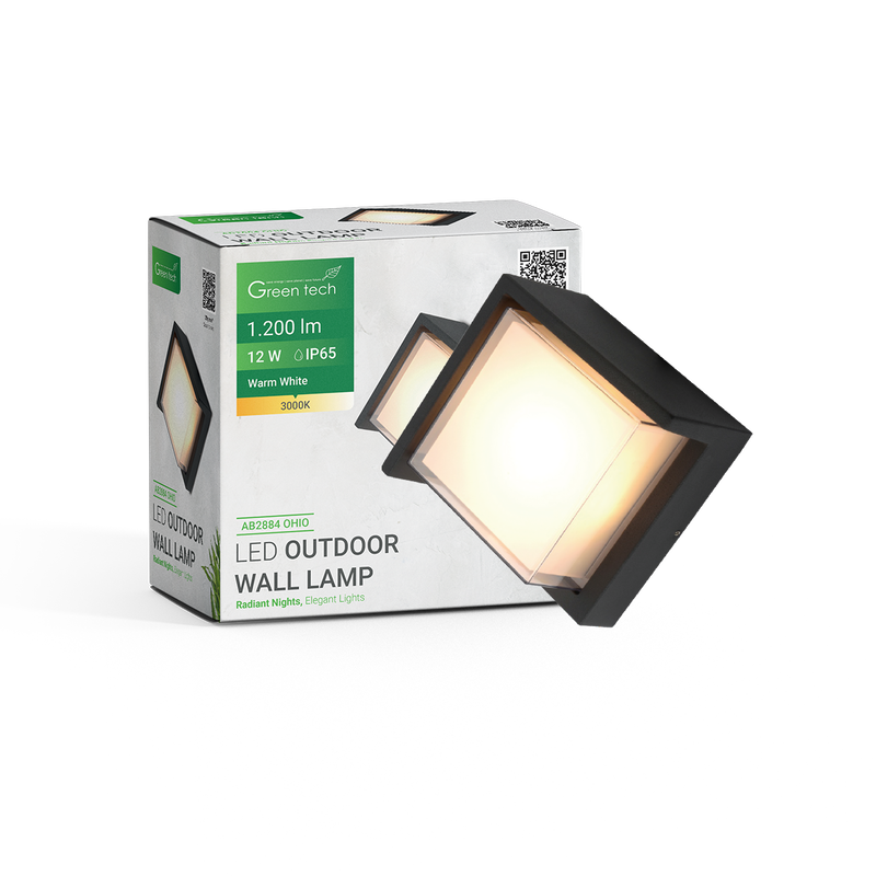 GREEN TECH LED vanjska zidna svjetiljka Green Tech OHIO, 12W, 3000K, IP65 - AB2884