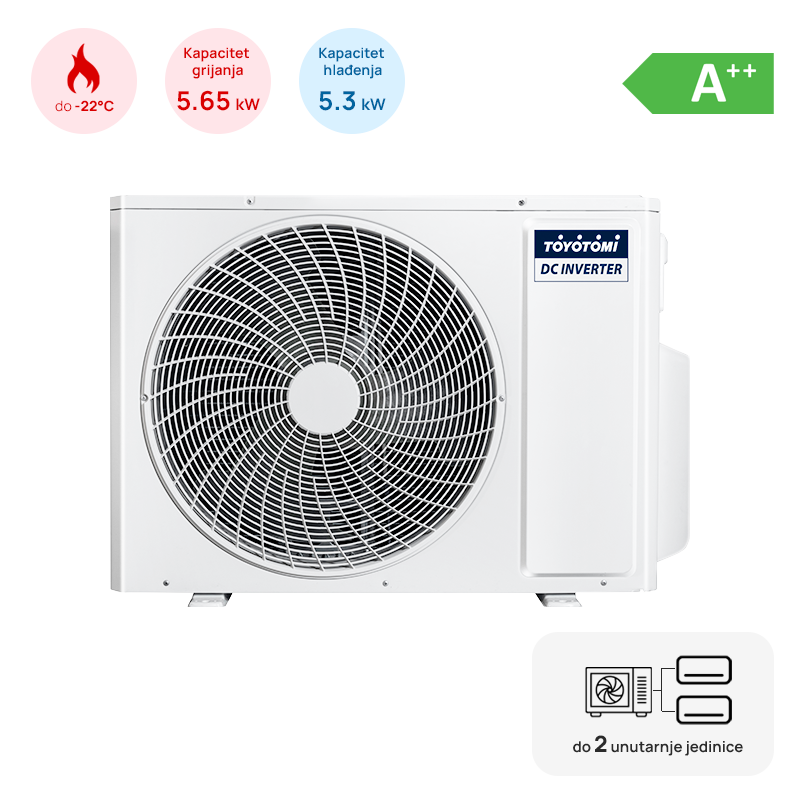 TOYOTOMI Multi split TOYOTOMI vanjska jedinica 5,3kW, 2 izlaza, 2 x 6,35 (1/4") - MULR32-18INV-2