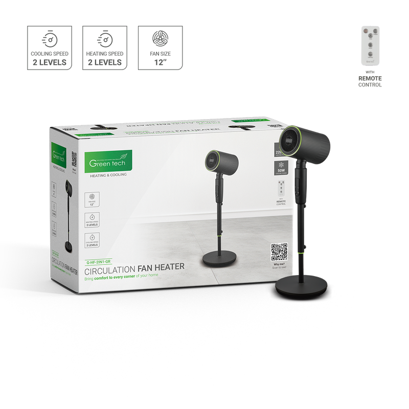 GREEN TECH Ventilator i grijalica Green Tech 50W (hlađenje) / 2200W (grijanje) - G-HF-2IN1-GR