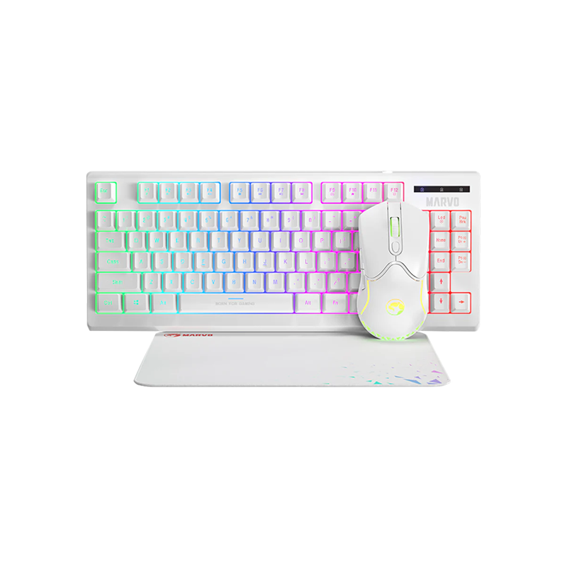 MARVO Tipkovnica + miš + podloga Marvo CM310-WH LOOT 30 gaming