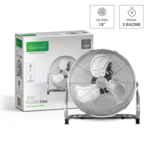 GREEN TECH Ventilator podni Green Tech 120W, 18“, bakreni motor, krom boja - FE-45A1