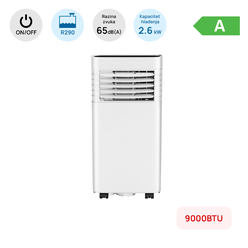 Chigo Prijenosna klima Chigo 9000BTU, 2.6kW, A, R290, bijela - SKY-1A-09