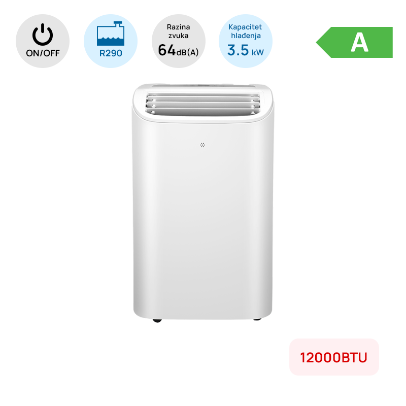 Chigo Prijenosna klima Chigo 12000BTU, 3.5kW, A, R290, bijela - YAC-12CHPB/PD1